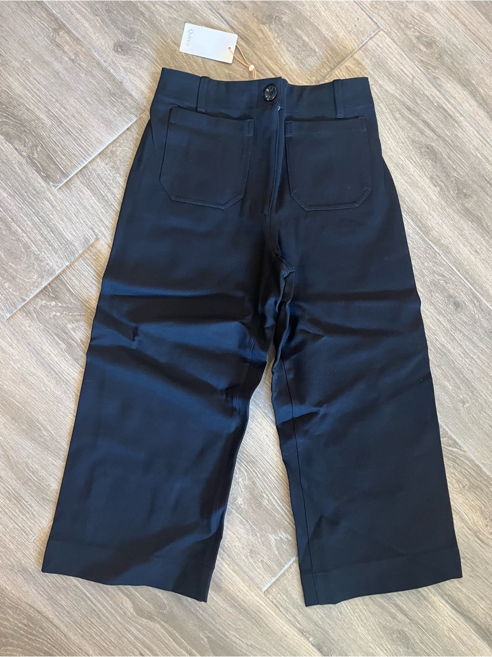 Quince Black Cropped Wide-Leg Kids Pants